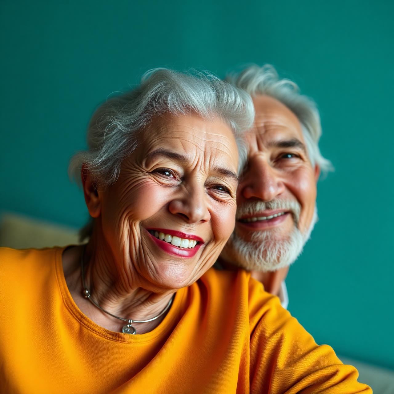 Casal de aposentados felizes após conquistar isenção do IR